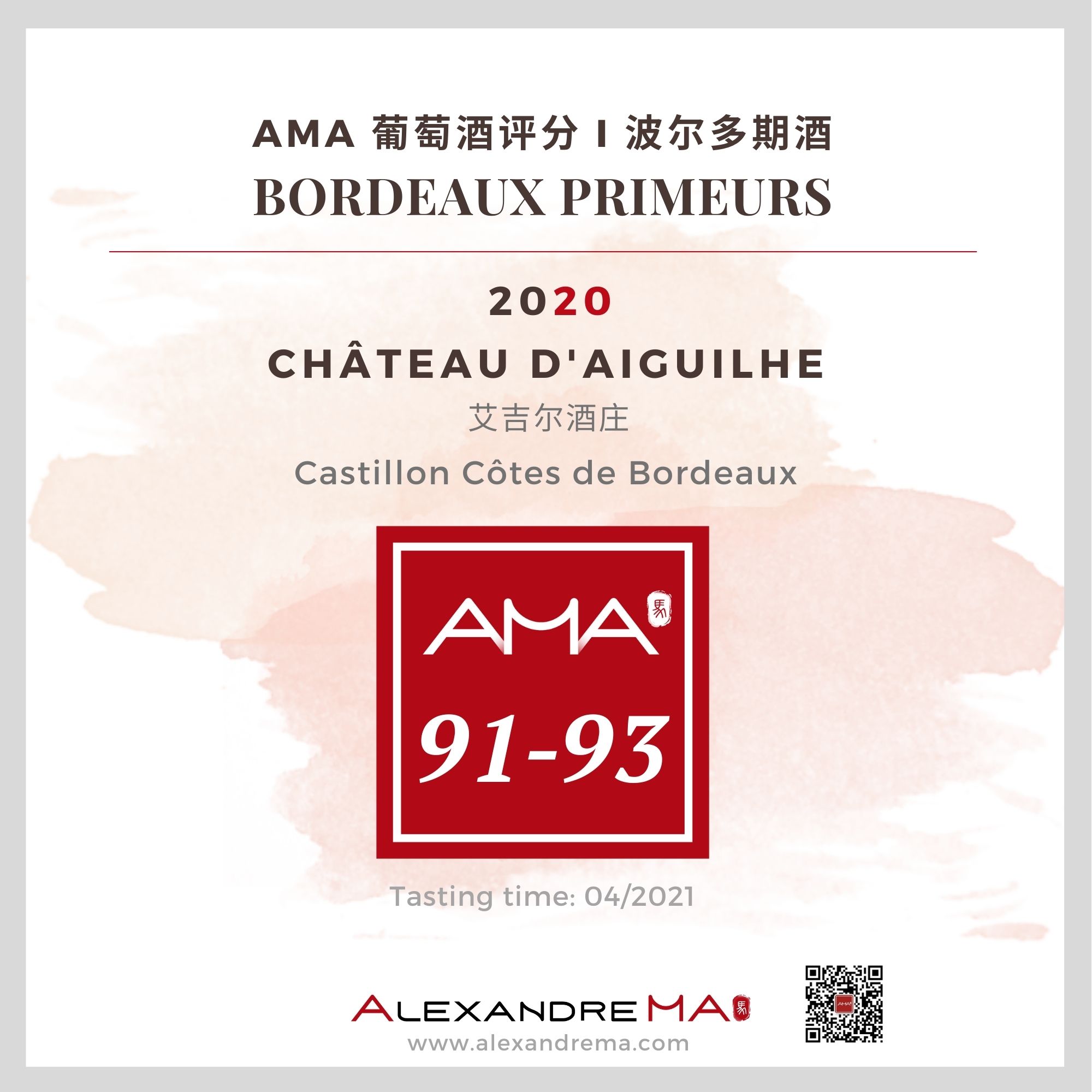 Château d’Aiguilhe – Red – 2020 - Alexandre MA
