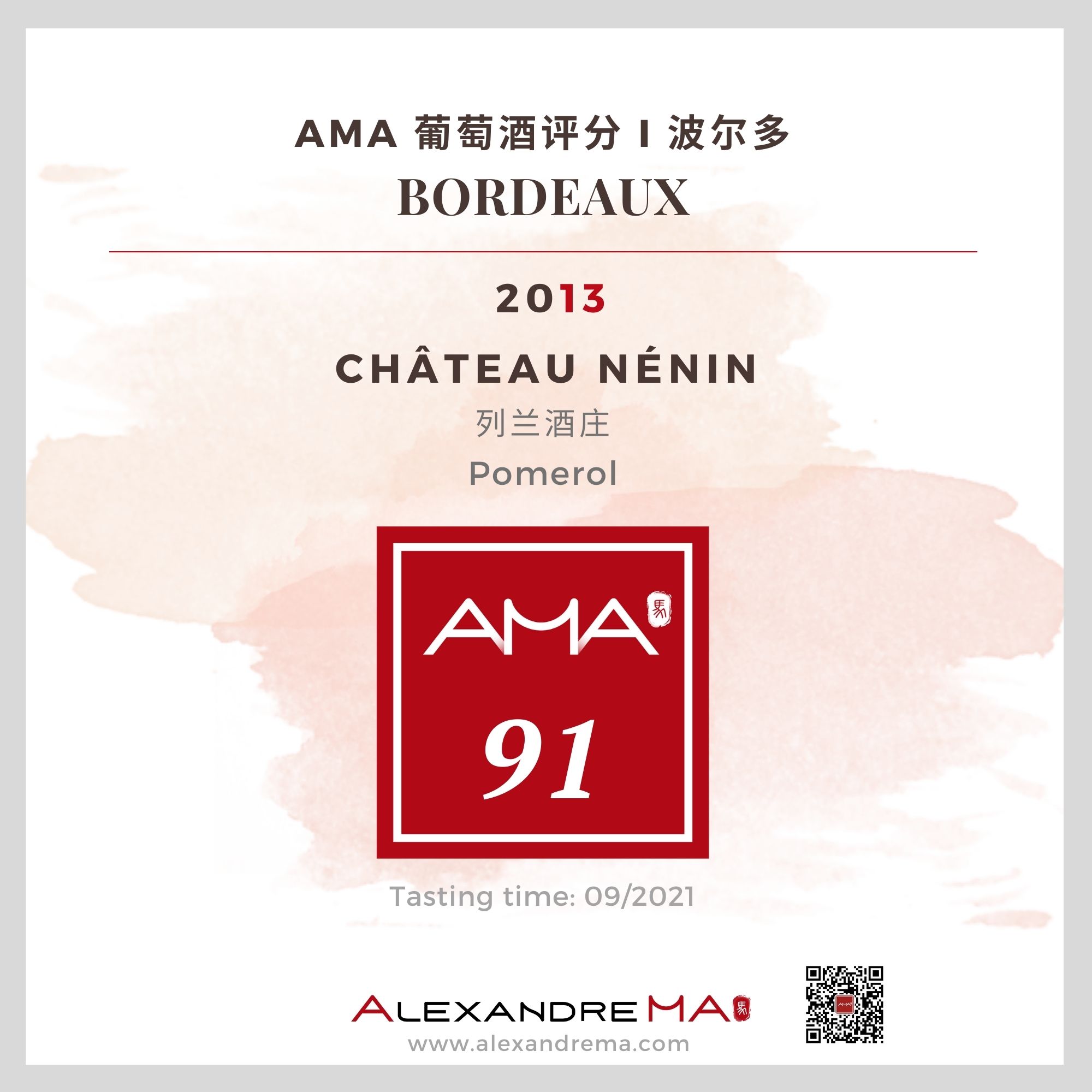 Château Nénin – Red – 2013 – CN - Alexandre Ma